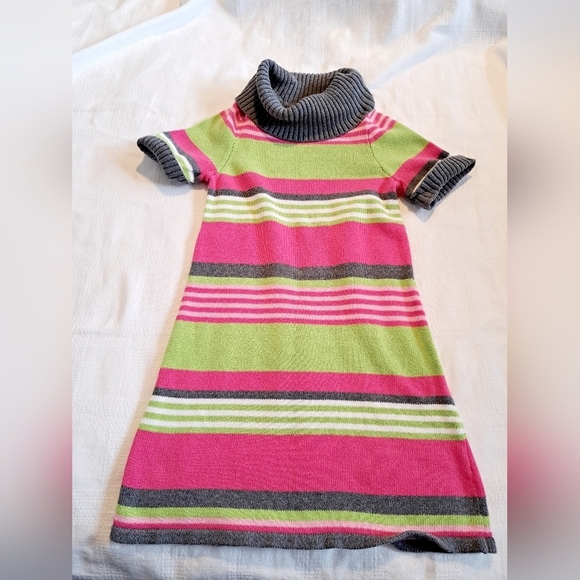 Gymboree Other - Gymboree girls size 8 cowl neck sweater dress Vguc, pink, green gray & white